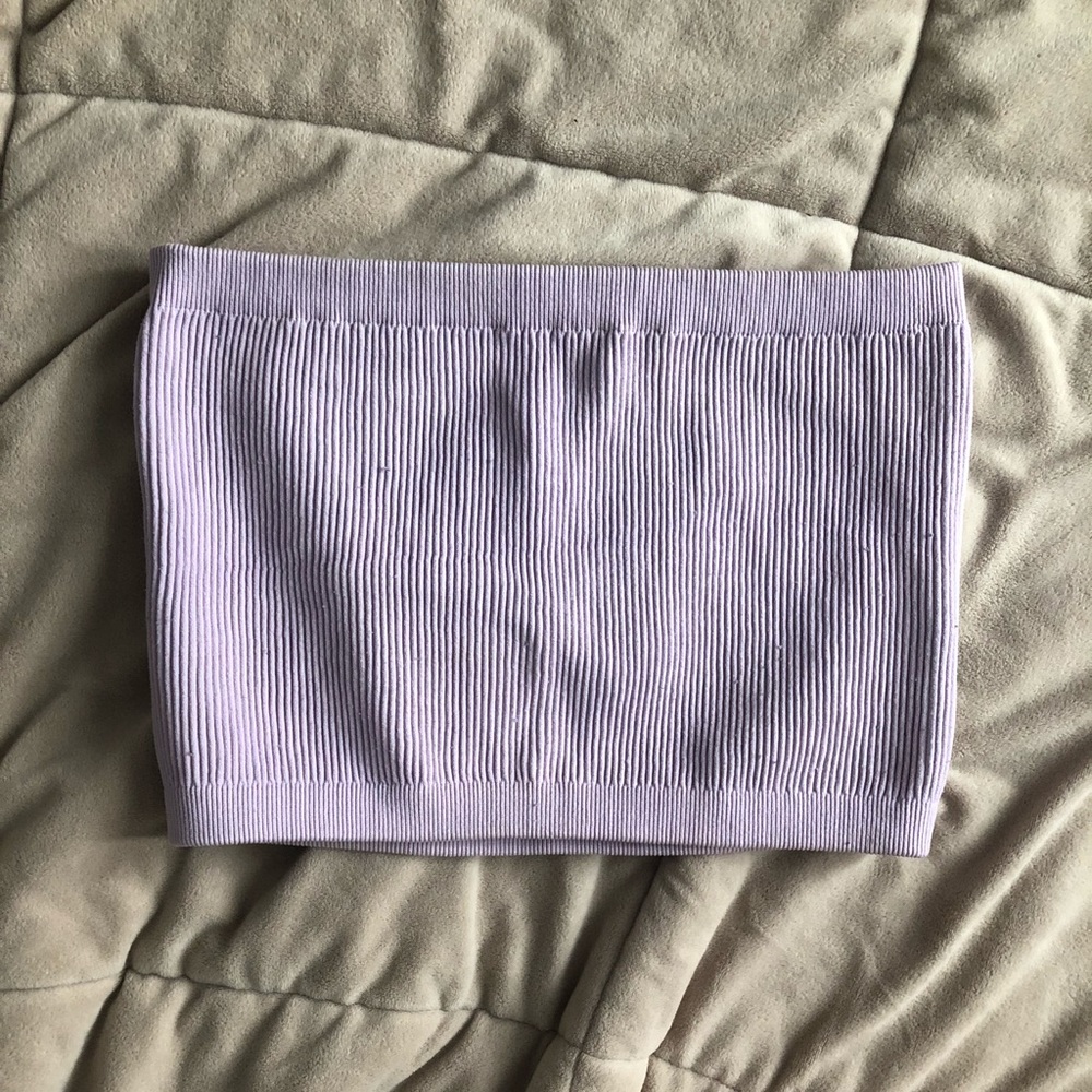 Light purple ribbed tube top